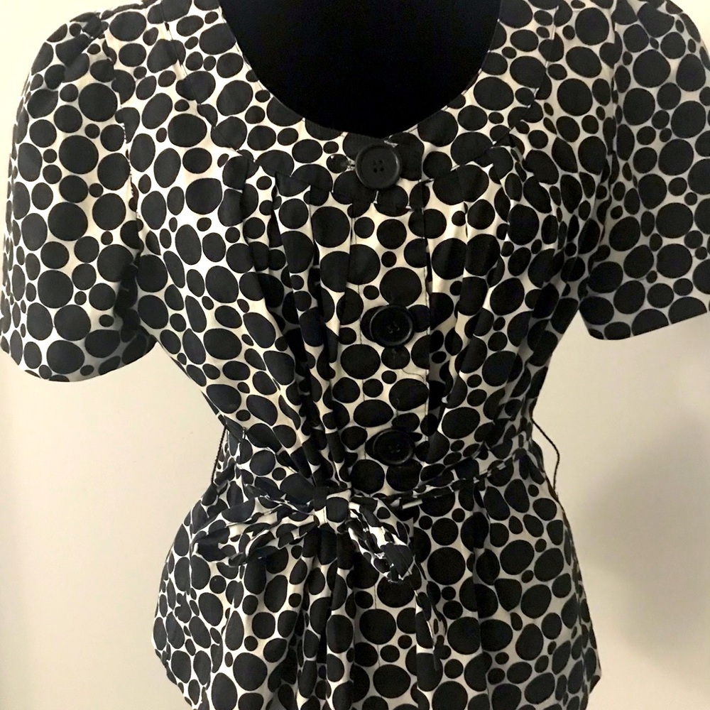 Harve Benard Black & White Short Sleeve Top